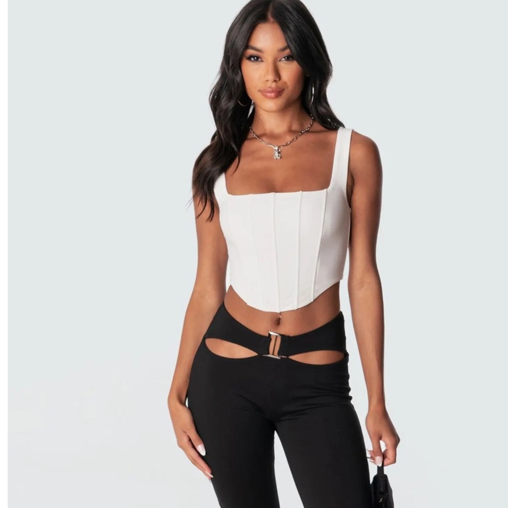 Edikted White Corset Crop Top!